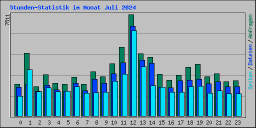 Stunden-Statistik im Monat Juli 2024