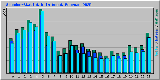 Stunden-Statistik im Monat Februar 2025